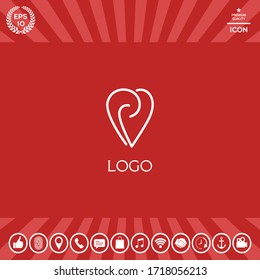 Logo - un corazón con espirales - un símbolo de interacción, cooperación, apoyo y entendimiento mutuo