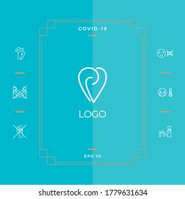 Logo - a heart with spirals - a symbol of interaction, cooperation, support and mutual understanding