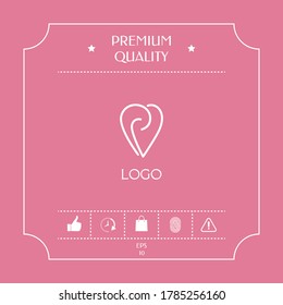 Logo - un corazón con espirales - un símbolo de interacción, cooperación, apoyo y entendimiento mutuo
