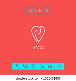 Logo - a heart with spirals - a symbol of interaction, cooperation, support and mutual understanding