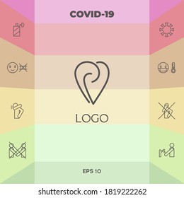 Logo - un corazón con espirales - un símbolo de interacción, cooperación, apoyo y entendimiento mutuo