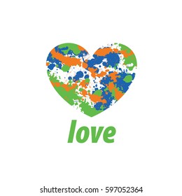 logo heart splash