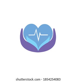 logo heart templet icon vector