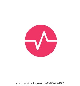 Logo heartbeat inside circle with blank background