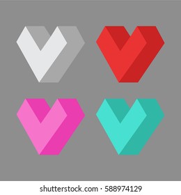 Logo hearts icon. Vector illustration.