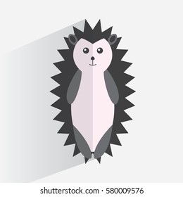 Logo hedgehog flat design.Vector illustration