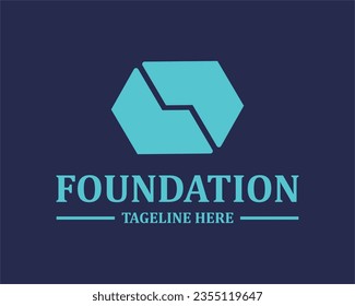 Logo heksagon design vektor simply concept 