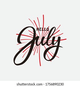 símbolo de icono del vector del logotipo hello july