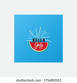 símbolo de icono del vector del logotipo hello july