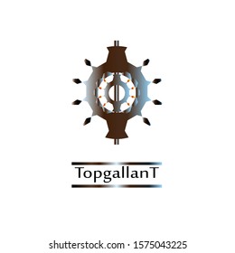 logo helm design for sailors.Using by ship or boat control icon.