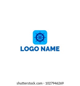 Logo helm of the ship, the steering wheel of the yacht
