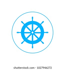 Logo helm of the ship, the steering wheel of the yacht