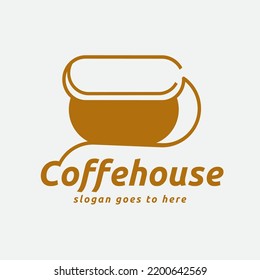 Logo is here presented as a unique concept of café and bistro coffee cup. It can be used in snack shop, restaurant branding and antique home and craft collection.