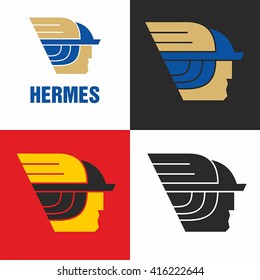 Logo Hermes the god of commerce. Simple vector.