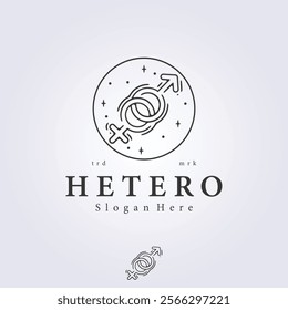 logo of hetero gender sign symbol icon vector illustration design, hetero gender logo template design