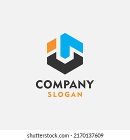 Logo with a hexagon icon in which there are the letters i ,u and T