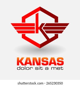 logo hexagon shape with the letter K , creative and innovative template collection