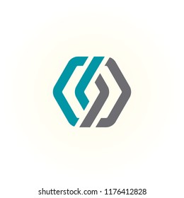 logo hexagon vector abstract. icon network template. alphabet symbol illustrator EPS 10