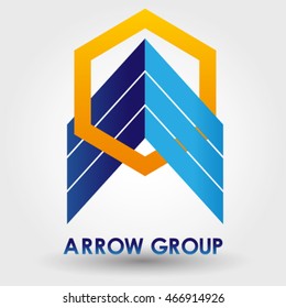 logo with a hexagonal element, innovative and creative inspiration for business company.