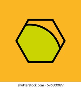 Logo hexagonal figure with minimalist circular cut