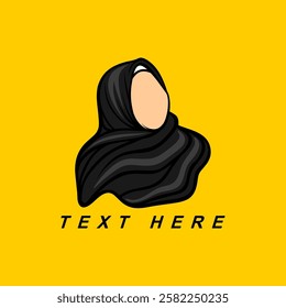 logo of a hijab-wearing woman without a front-facing face vector illustration