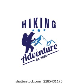 logo hiking adventure vector illustration