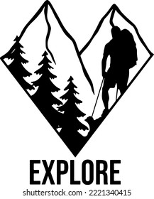 Logo Hiking Can be applied as stickers , picture books , etc