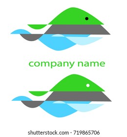 Logo of the hills and the sea. Vector.
