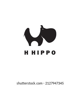  logo hippopotamus illustration vector design