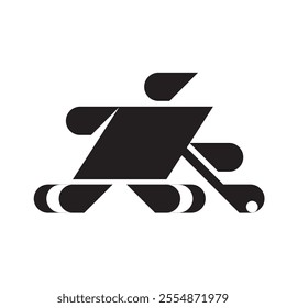 Logo hockey puck stick hockey player