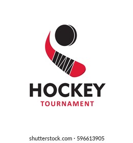 Logo hockey tournament. Hockey logo emblem vector.