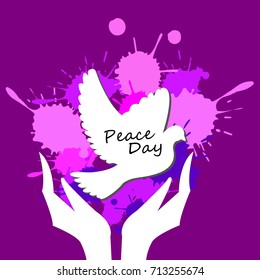 logo for the holiday, day world, dove, poster illustration