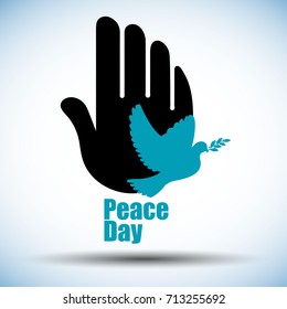 logo for the holiday, day world, dove, poster illustration
