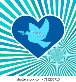 logo for the holiday, day world, dove, poster illustration