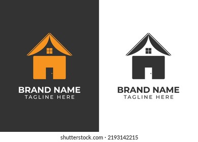 logo home book library template design 