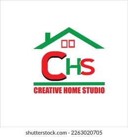 Logotipo hogar creativo, plantillas de logotipo sencillas, estudio en casa
