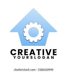 Logo home gear gradient colorful style