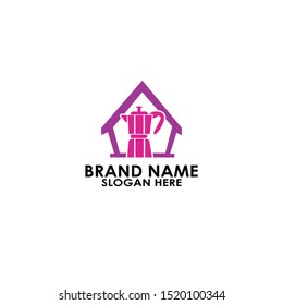 logo home with icon juice fruit simple modern design vector