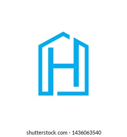 logo home initial h letter