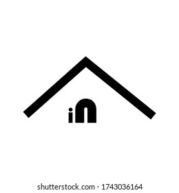 Logo In with home shape and white background