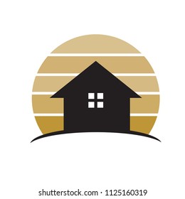 Logo Home Silhouette Beach vector