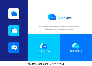 Logo-Home-Talk Idee Konzept für Business Consulting Immobilien und Hausentwicklung
