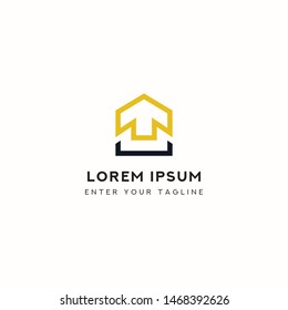 Logo Home up, Design Concept Icon/Symbol Home and Arrow Up.