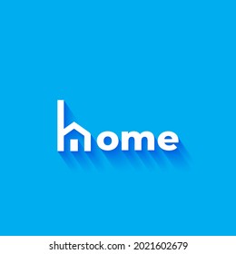 Logo de un icono del vector del hogar Logo del texto, diseño sencillo y limpio, plano, adecuado para la empresa de comunicación o el servicio