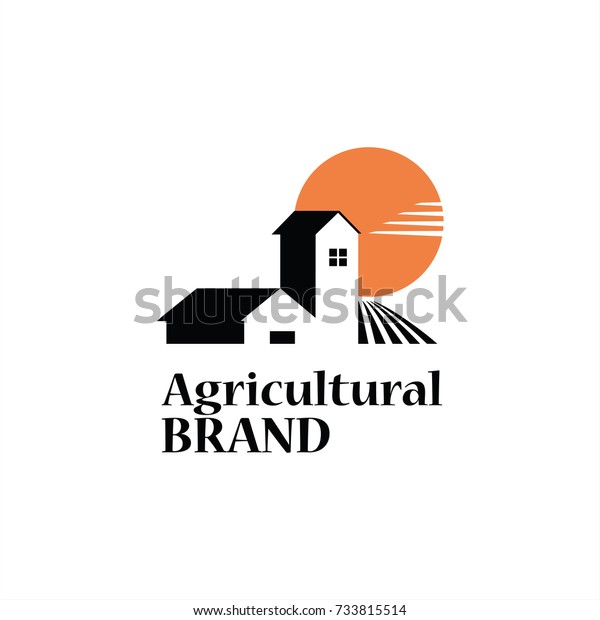 Logo Homes Roofs Buildings Field Plowed Stock Vector Royalty Free 733815514