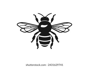 Logo of Honey bee icon vector silhouette isolated design