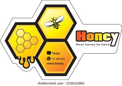 logo honey bee label sticker