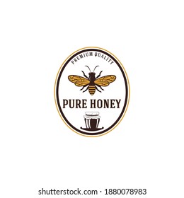 logo for honey or honey farm that produces the best honey