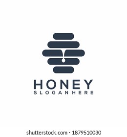 Logo Honey Sillhouette Vector Design