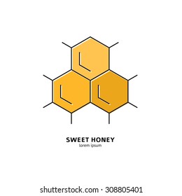 Logo with honeycomb made in vector